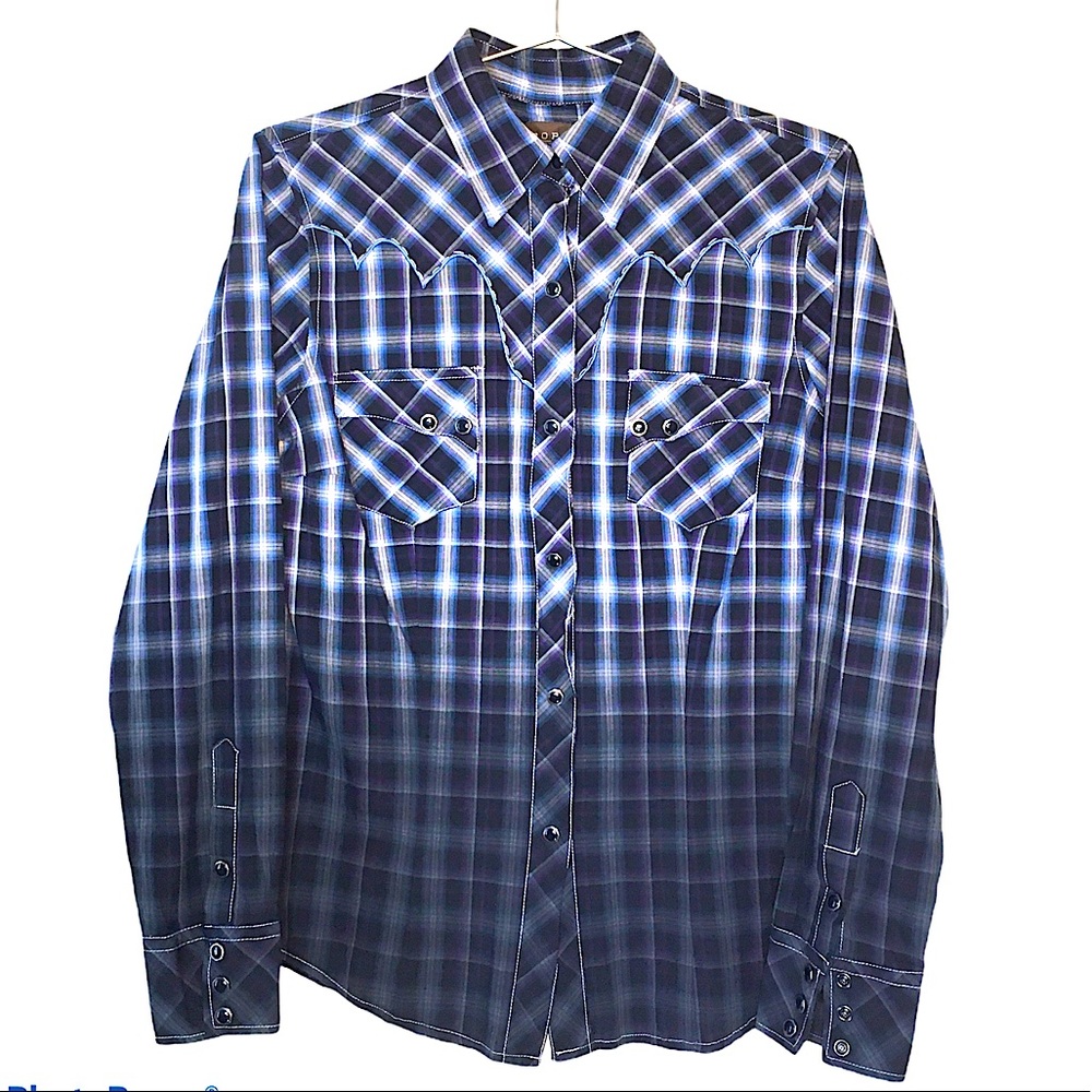 ROPER Western Plaid Snap Button Shirt Size S